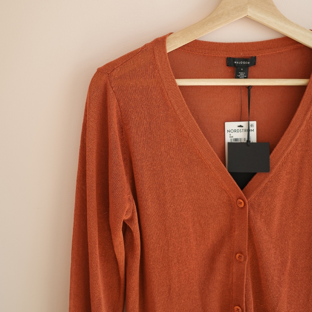 Halogen Burnt Orange Cardigan